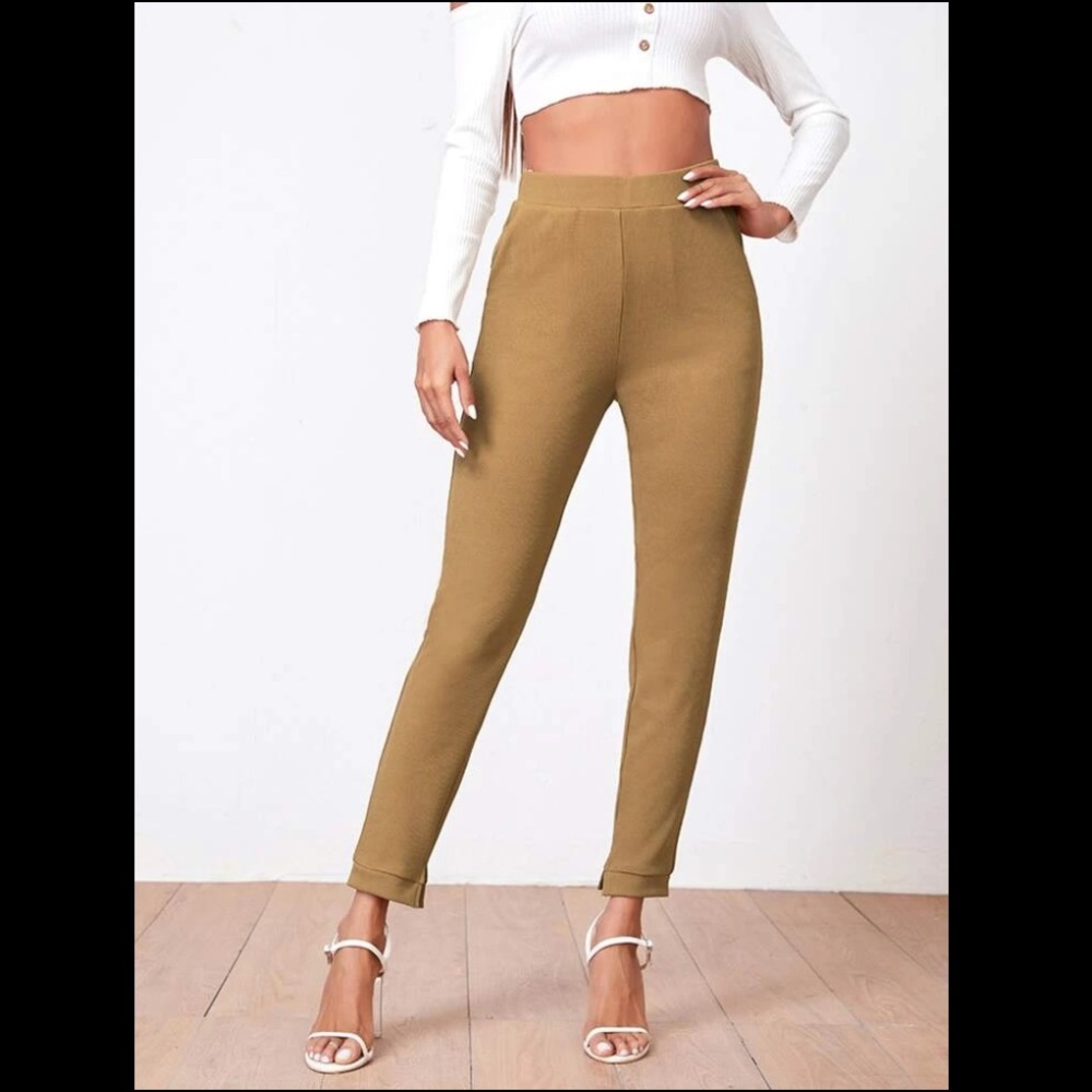 SHEIN Split Hem Solid Pants NWT